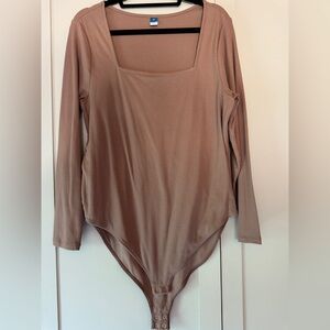 Old Navy Square Neck Ribbed Bodysuit - Brown